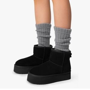 Women's Black Platform Ankle Boots